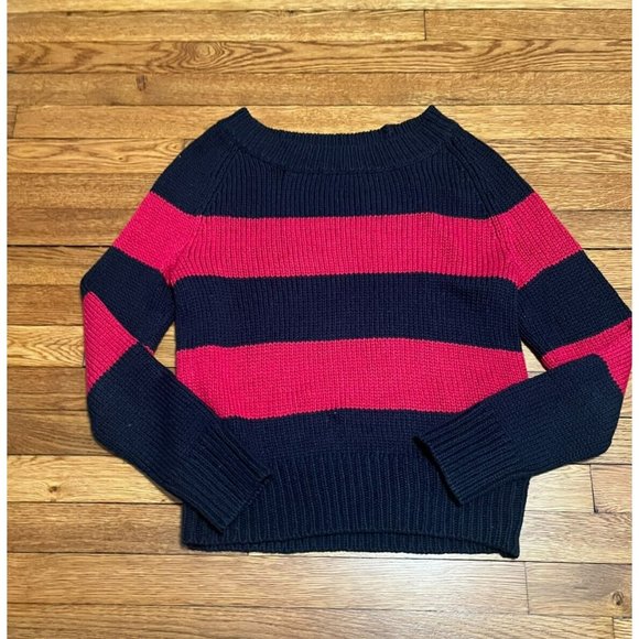 GAP Women's Sweaters - Navy and Pink Striped, Navy Speckled - Picture 5 of 9